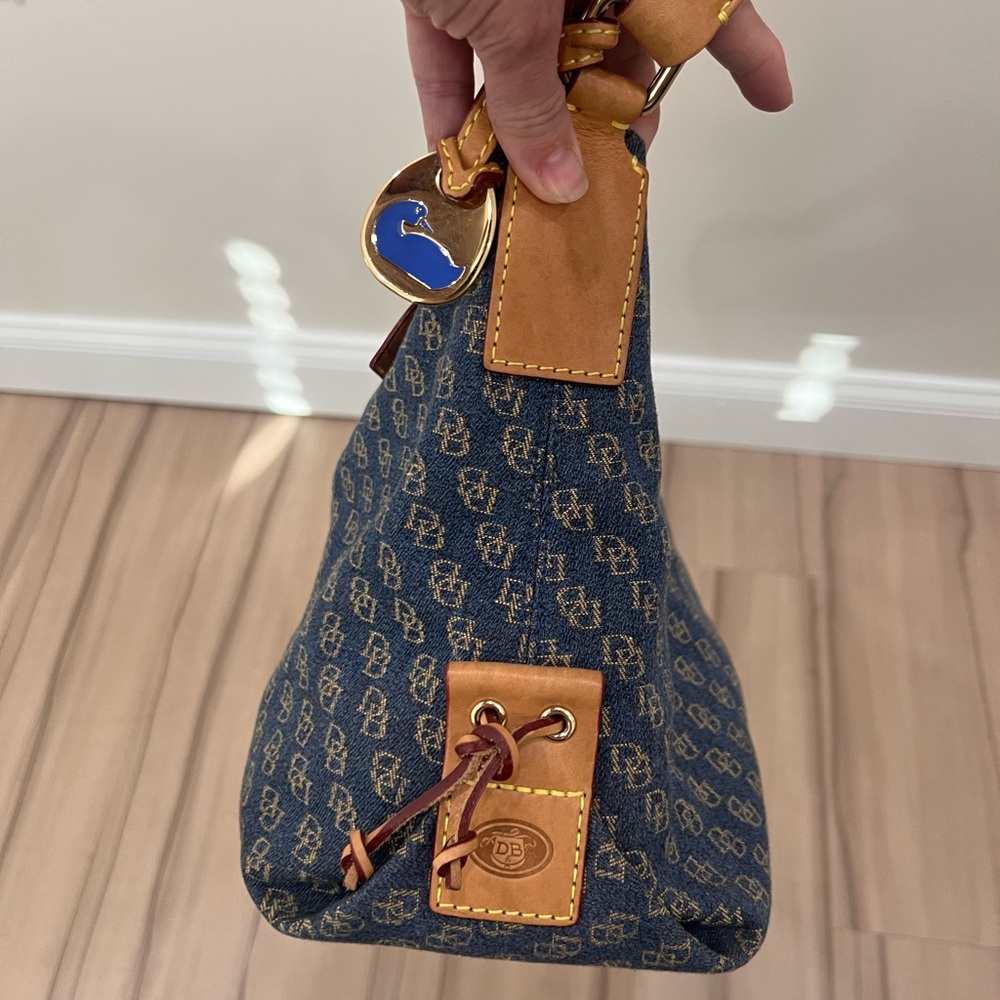 Dooney & Bourke Navy and Tan Shoulder Bag